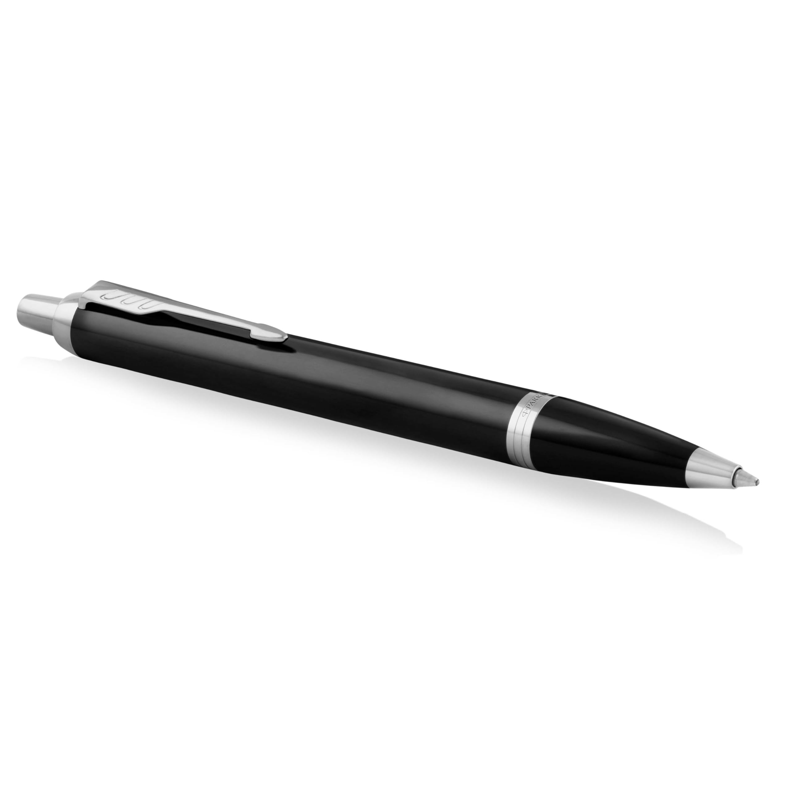 IM Ballpoint Pen | Black Lacquer with Chrome Trim | Medium Point Blue Ink | Gift Box