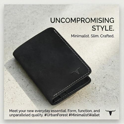 Image of URBAN FOREST Joe Vintage Black Leather Wallet for Men