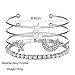 Jovono - Brazaletes abiertos y pulsera ancha con diamantes de imitación para...