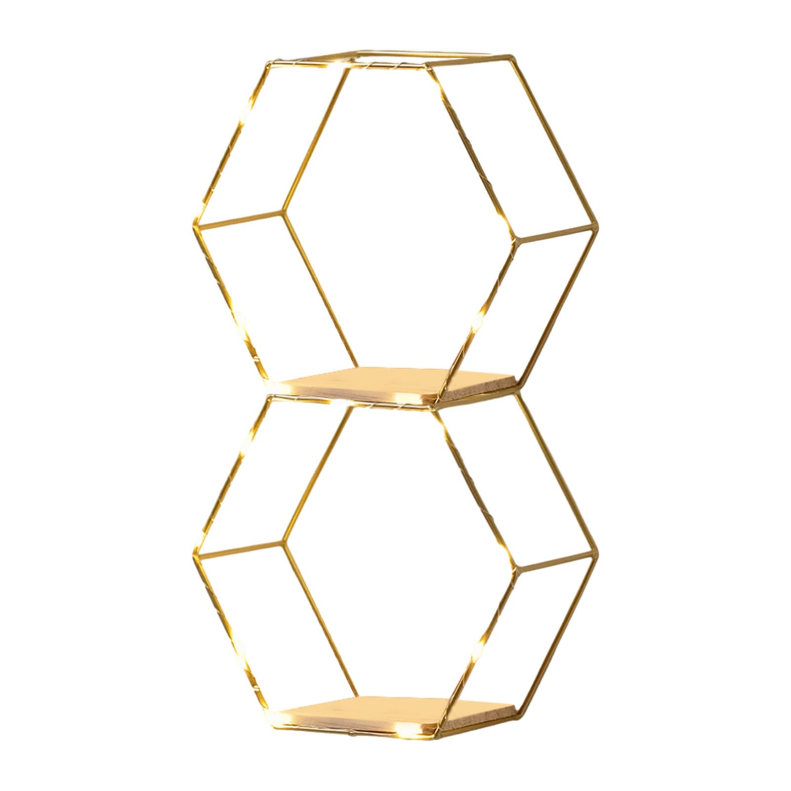 Étagères flottantes hexagonales LED : design géométrique lumineux pour salon