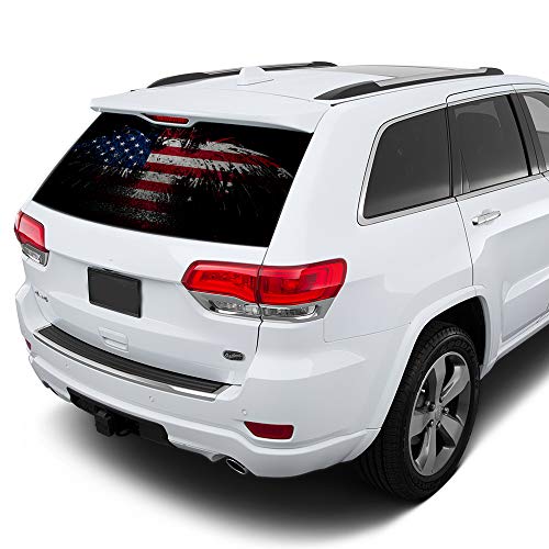 Gold Fish Decals Perforated See Thru Rear Window Graphic Decal Sticker Compatible with Jeep Grand Cherokee wk2 2011 – 2022 eagleus