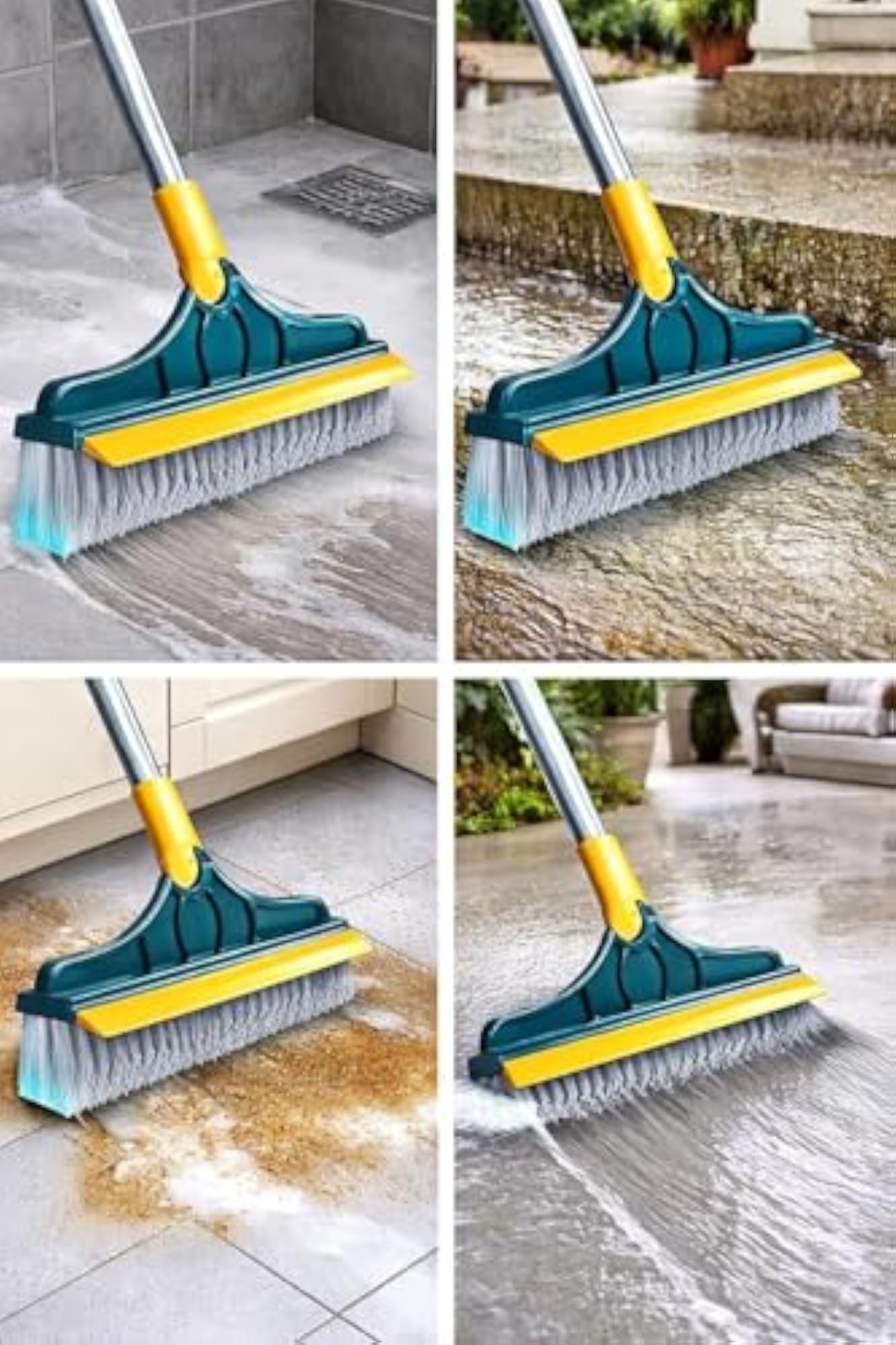 2 in 1 Floor Cleaning Brush with Wiper
