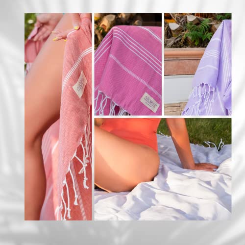 Luxurious Turkish Cotton Beach Towel Set 1 Pack - 39X71 Inches, Large & Oversized, Quick Dry & Sand-Free Travel Towels - Perfect For Pool, Beach, Travel & More - Stylish & Soft Cotton Towels Lilac #TOP7