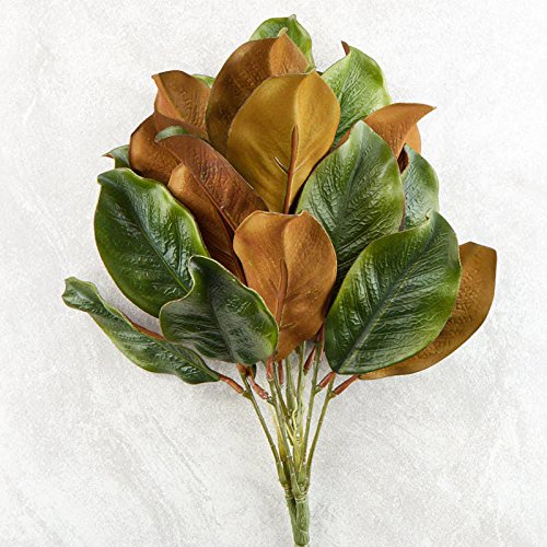 Factory Direct Craft Artificial Magnolia Leaf Bush Faux Realistic Magnolia Greenery Plant for Home Wedding and Holiday Decorating (18