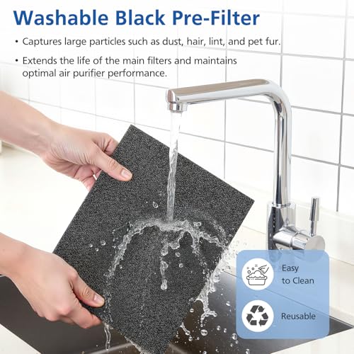 LINNIW TZ-K2 Replacement Filter Compatible with ToLife Air Purifier TZ-K2, 3-in-1 Filtration Systemwith Activated Carbon & Pre-filter, TZ-K2-A replacement filter, 2 Pack by LINNIW - Image 4