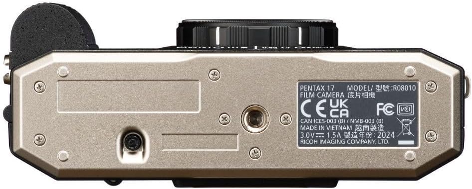 Pentax 17 F3.5 Half-Frame Camera HD Coating Lens and Easy Loading System (Dark Silver) Bundle with Gold 200 Film (2 Items)