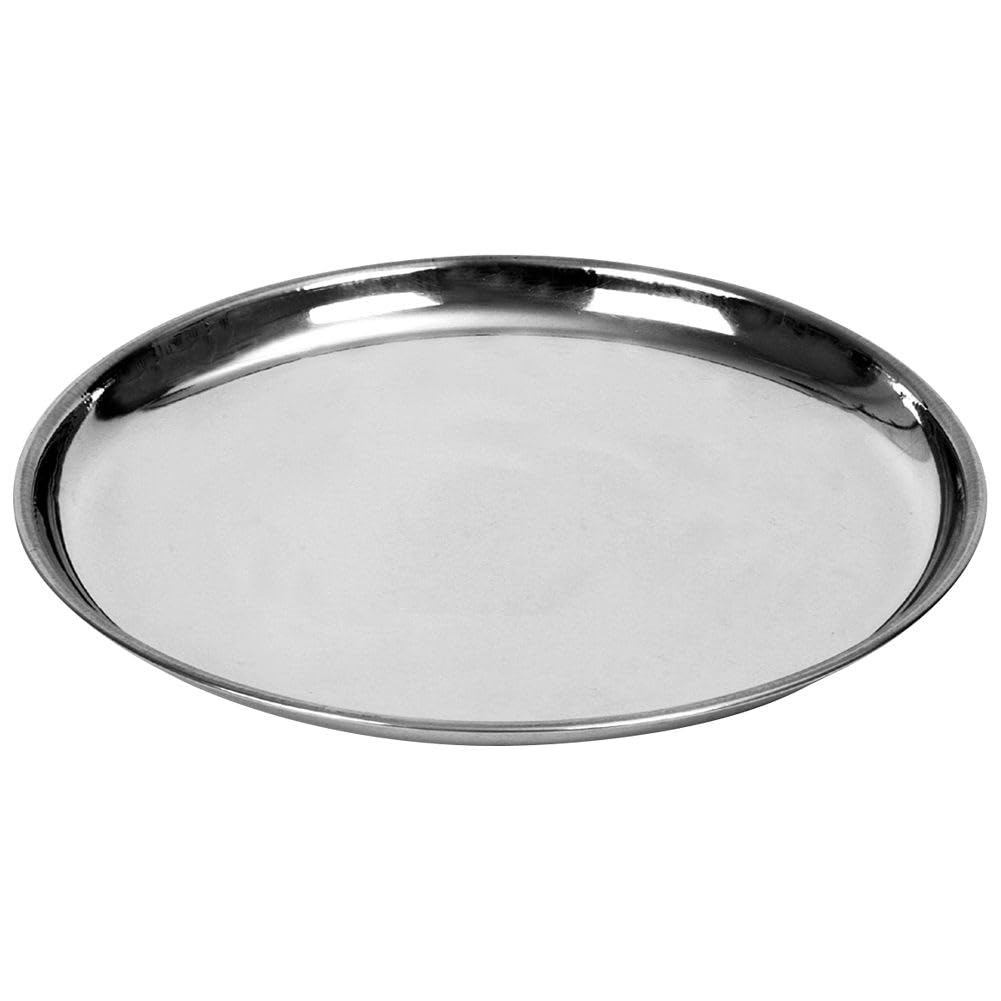 Vassoio Portavivande Rotondo In Acciaio Inox Orion - 28 Cm - Lucidato A Specchio - Ideale Per Antipasti E Snack
