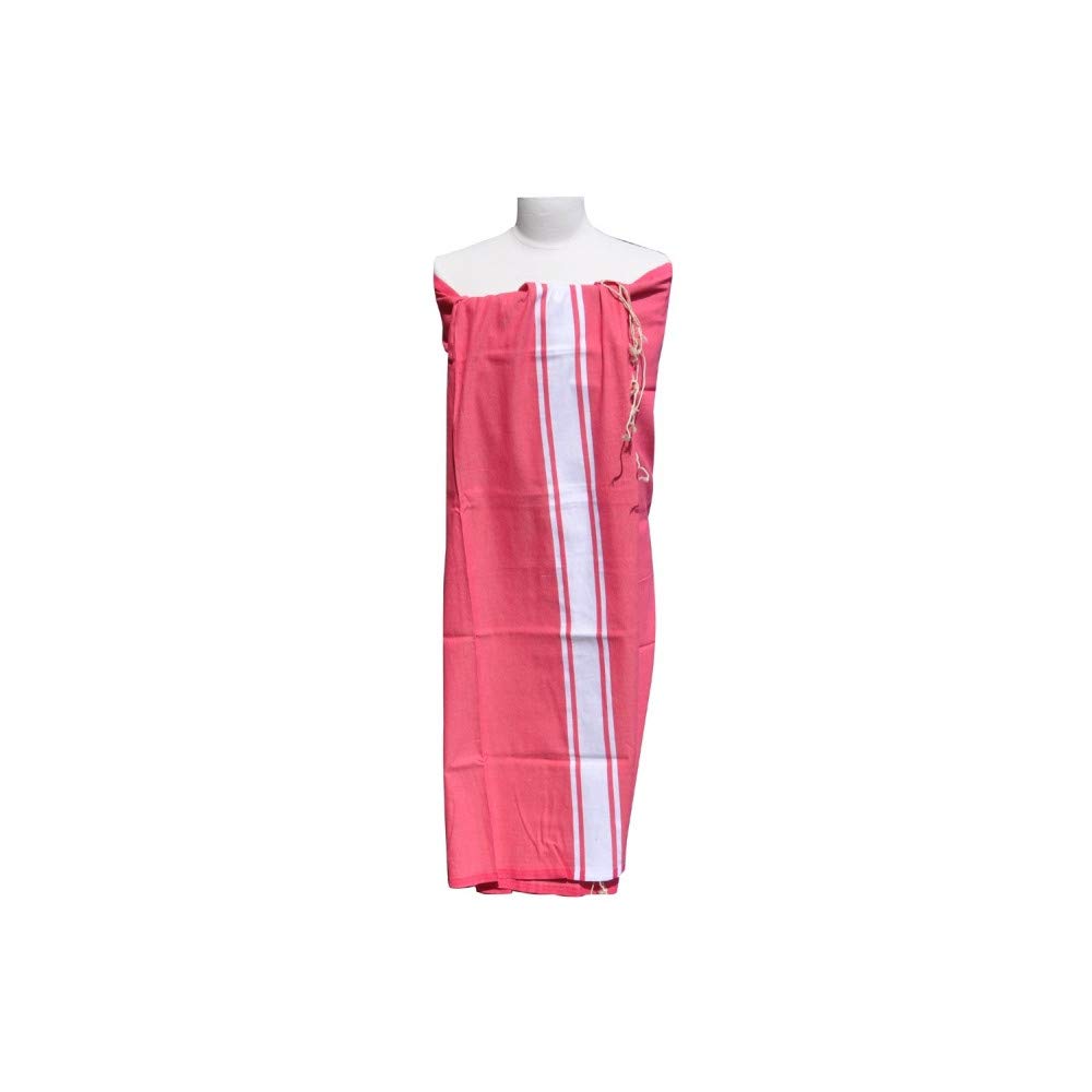 Les POULETTES Bijoux - Duo Foutas Serviettes Plage ou Hamman Fuchsia et Bleu Jean