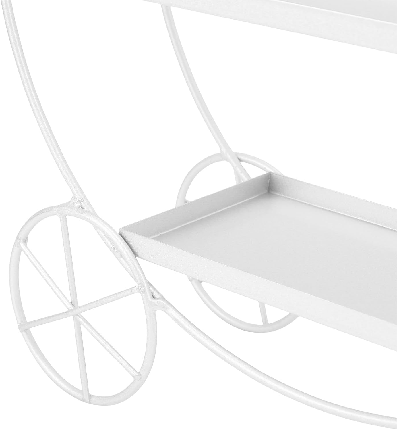 Sorandy 3 Tier Cupcake Stand, Iron Dessert Display Tower for Weddings Parties Pastry Serving Tray with Smooth Edges for Tea Party Birthday Dessert Table (White)