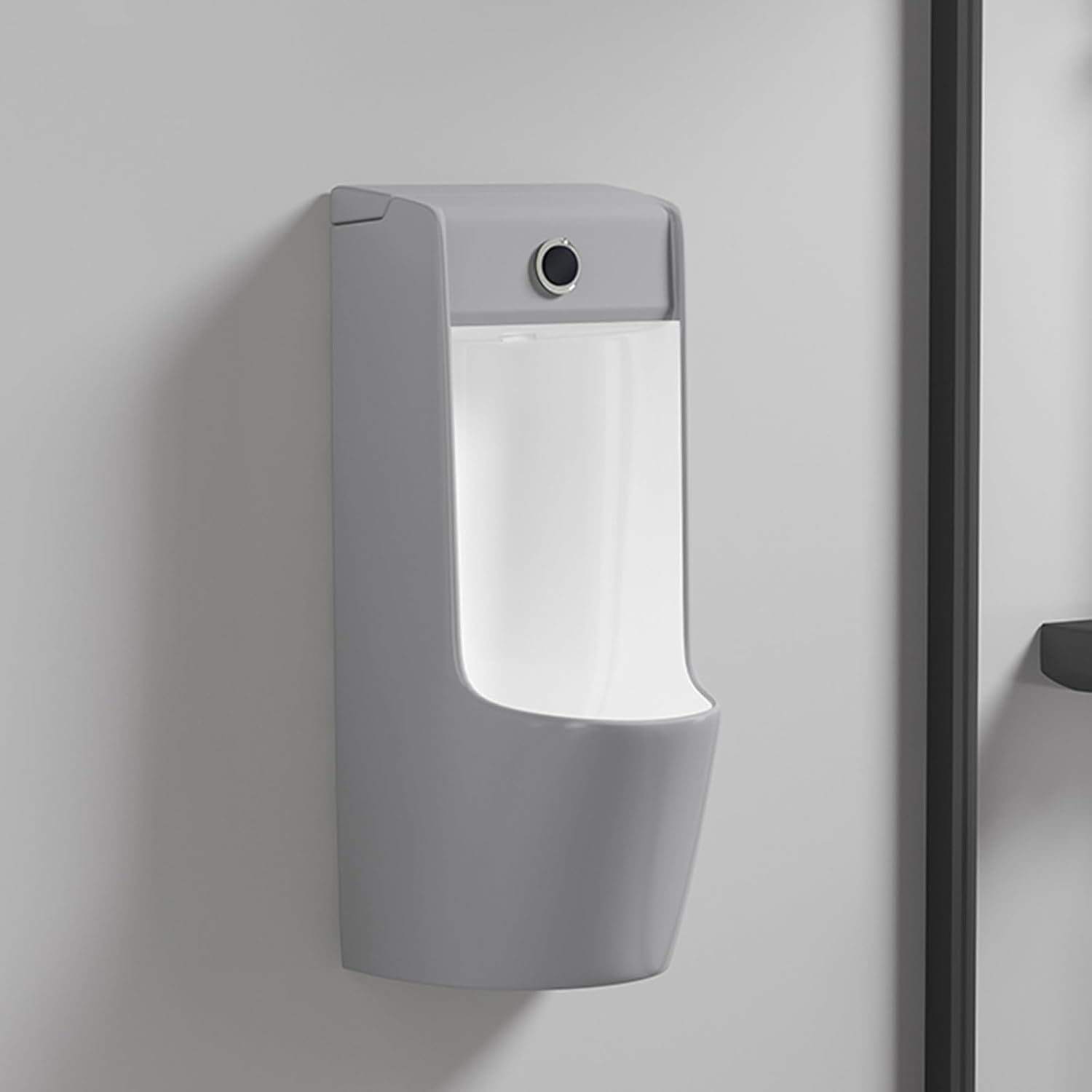 Commercial Washout Urinal Small Bathroom Urinal for Men Space-Saving Urinal Universal Washout High Efficiency Urinal for Small Bathrooms & Restrooms(Gray White)