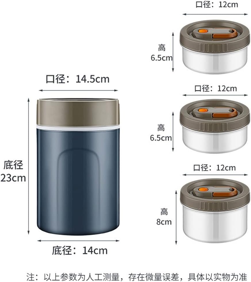 Stainless Steel Insulated Lunch Box, Large Capacity, Multi-layer Bucket, Portable
