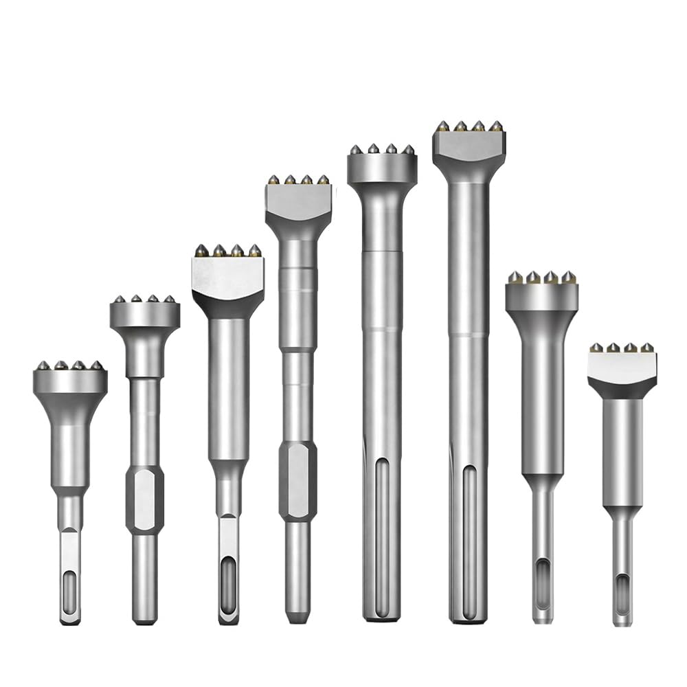 Cabezal de buje de hormigón, 16 dientes, broca de cincel de martillo giratorio, cabezal de buje de hormigón, cincel de broca de martillo de casquillo para losa, puente, pared, cincel de pavimento de