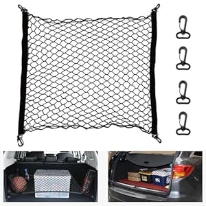 YHQZ 1 Pcs Nylon luggage storage net,Car trunk net,nylon luggage cargo fastening net,For fix items in the trunk and other positions to prevent objects from slipping and scratching your car（black）