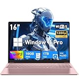 NIAKUN Gaming Laptop,Lap Top Computer Windows 11 Pro 2026,16GB RAM 1TB SSD,Intel N150 Processor, Backlit Keyboard,16