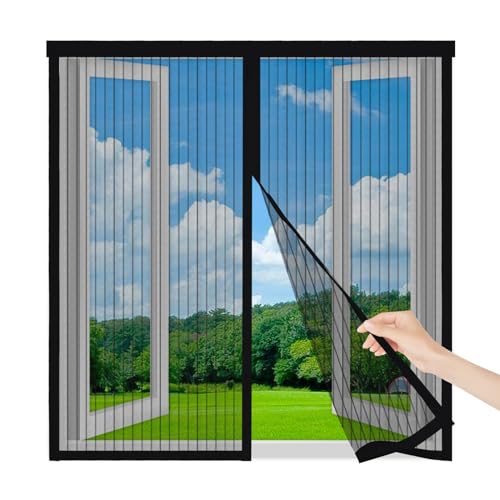 Magnetic Fly Screen Window 70x110cm,Easy Install Magnetic Insect Screen, Removable Mesh Fly Screen for Windows, Anti-Mosquito Fly Net, Keep Bugs Out,Black — image 1