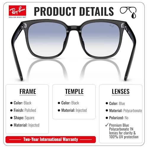 Image of Ray-Ban RB4401D Square Shaped Sunglasses for Men & Women with Official RAYBAN Eyewear Kit