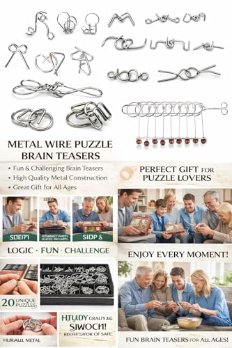 Image of Magicwand Stainless Steel 20 Metallic Intellectual Puzzles For All Age Groups【Pack of 1】【Steel】