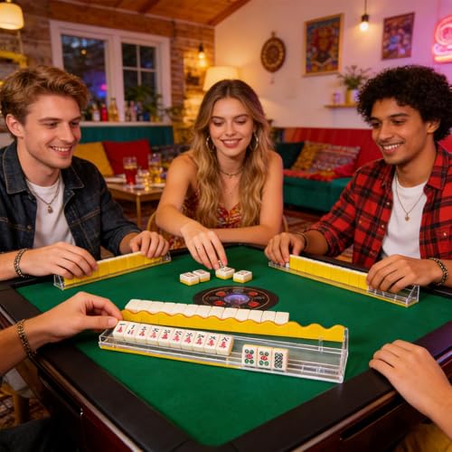 Porte-carreaux de Mahjong transparent contre les chutes de tuiles en soirée - 7