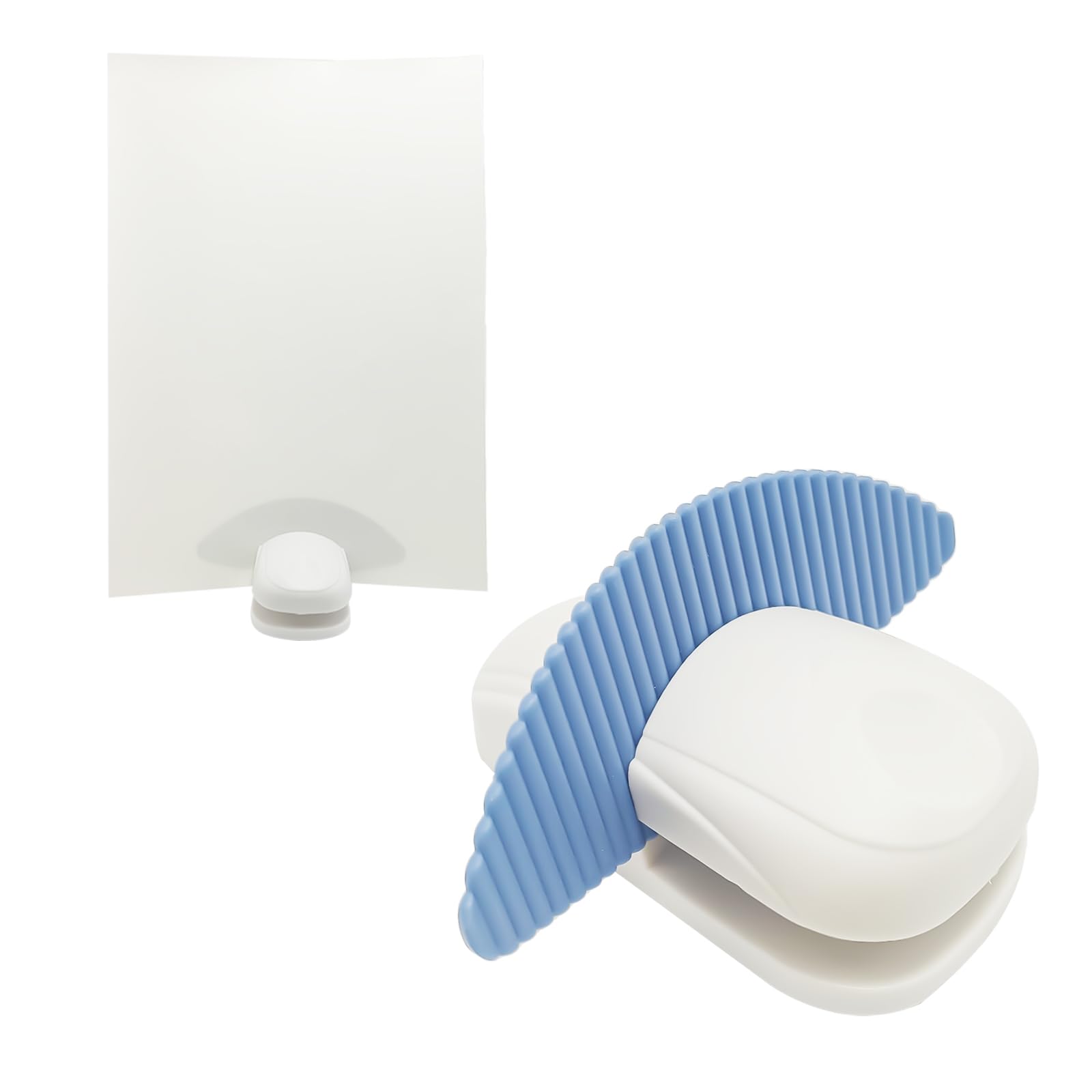 Photo 1 of Paper Holder Stand for Desk, Paper Stand for Desk When Typing, Document Holder, Portable Counterweight Copies Stand Desktop Clamp for A4 Paper Documents Office Typing Reading (Blue)