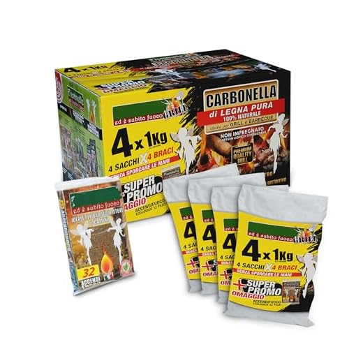 DETERMONDO Carbonella per Barbecue 4kg con Accendifuoco Incluso 100% Legno Naturale ad Alto Potere Calorifero è Ideale per Cottura alla Brace, BBQ, Griglia, Forni a Carbone