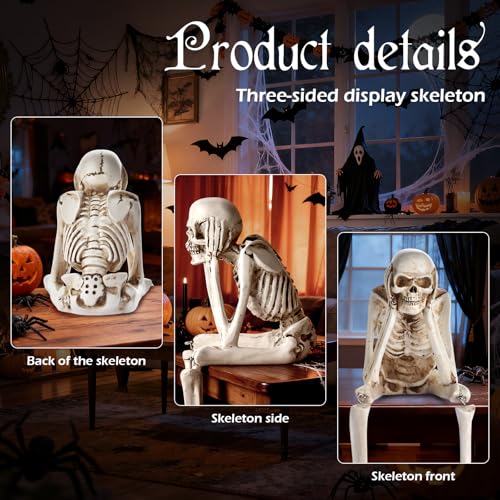 Figuras decorativas esqueleto Halloween 3 piezas miniatura 3