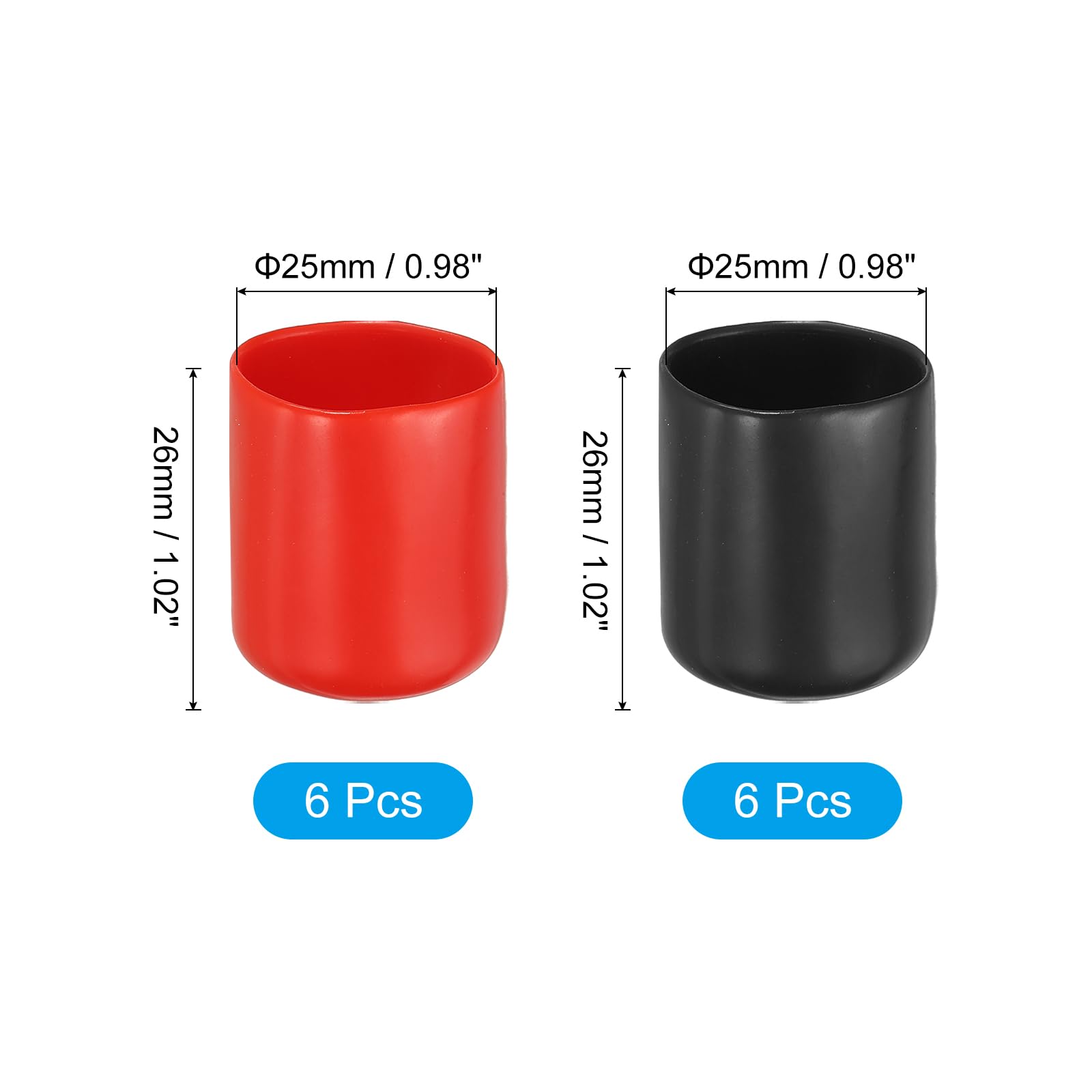 PATIKIL 25 mm Round Rubber End Caps - Image 2