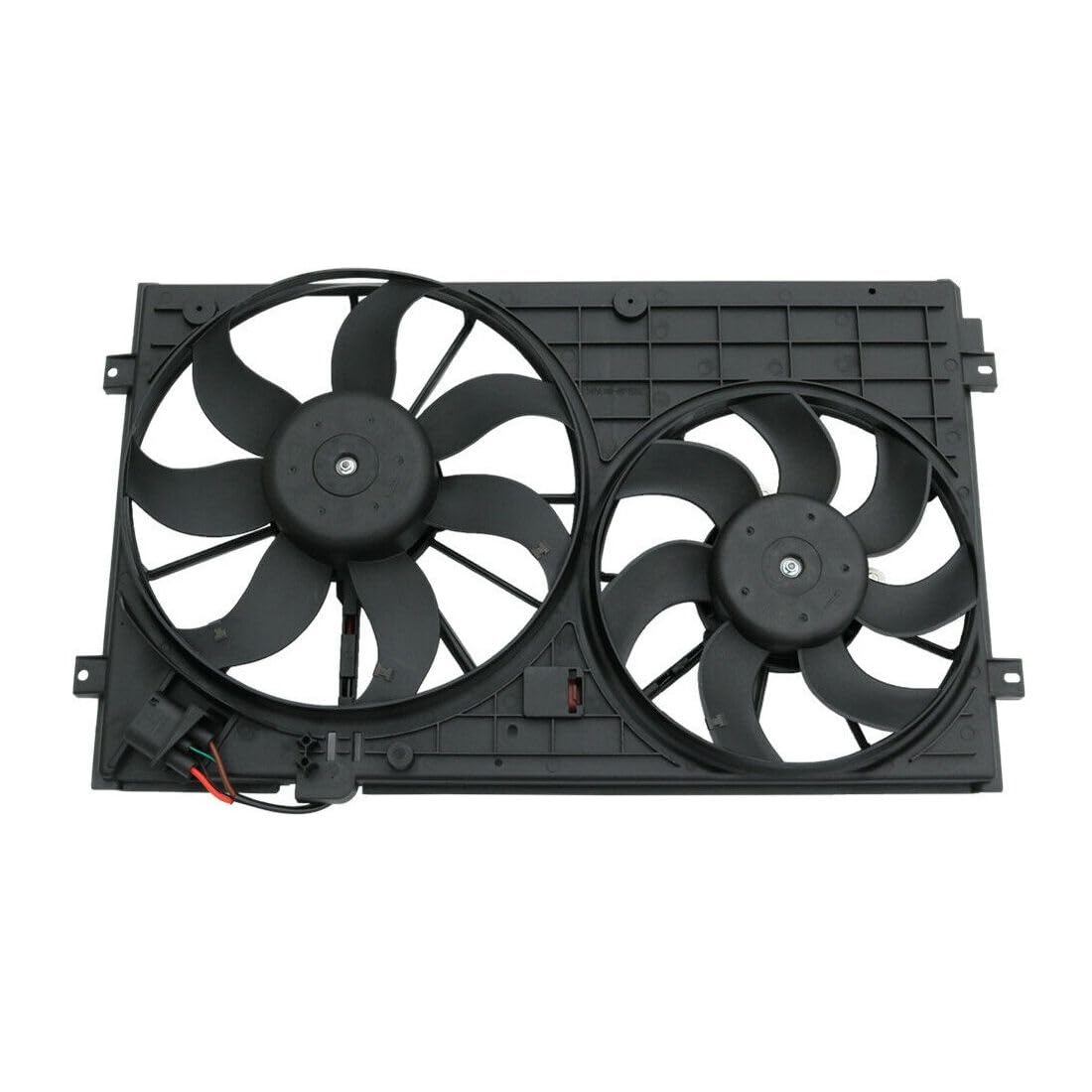 CNAYUID Radiator and Condenser Cooling Fan Blade Plastic Motor Assembly L4 L5 for Audi for TT 1.8L 2006 2011-2013 & 2.0L 2007-2013 for TT RS Quattro 2.5L 2011-2014 for TTS Quattro 2.0L