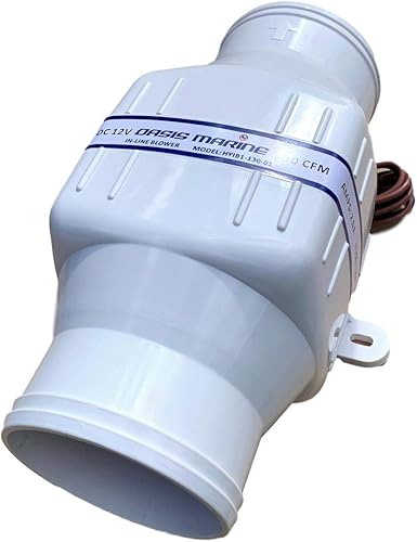 Miniatura 1 de Oasis Marine Soplador de aire eléctrico en línea para barco de sentina de 3 pulgadas y 12 V