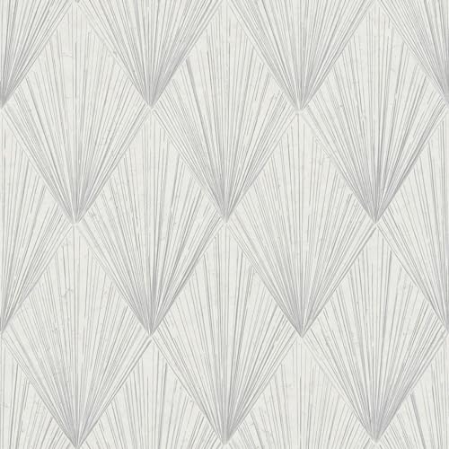 Papier peint géométrique pour masquer les défauts du mur blanc gris - 2