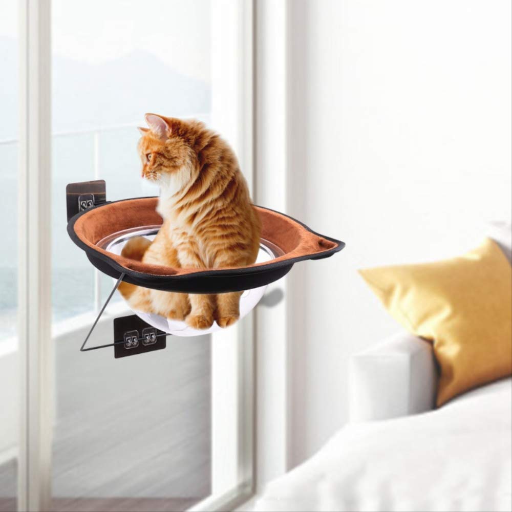 Hamaca para Gato, Cama con Ventana, Tumbona, Cama Cálida Autoadhesiva para Mascotas, Casa De Descanso para Gatos, Cama Suave para Gatos, Cómoda Jaula para Hurón P