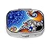 Produktbild Fraktale Spirale blau benutzerdefinierte Mode Silber Quadrat Pillendose Medizin Tablet Halter Wallet Organizer Fall für Tasche oder Geldbörse
