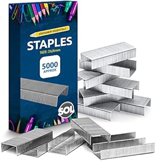 5000pk Staples 26/6 Standard Fit | 26/6mm Staples for Desktop Staplers and Pliers | 26/6 Staples 26/6mm | Office and School Stationary Supplies 26/6 Staples 5000 | 26/6mm Staple