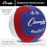 Champion Sports Fabric Volleyball with No-Sting Cover, Indoor - Soft Volleyballs for Beginners - Red/Blue
