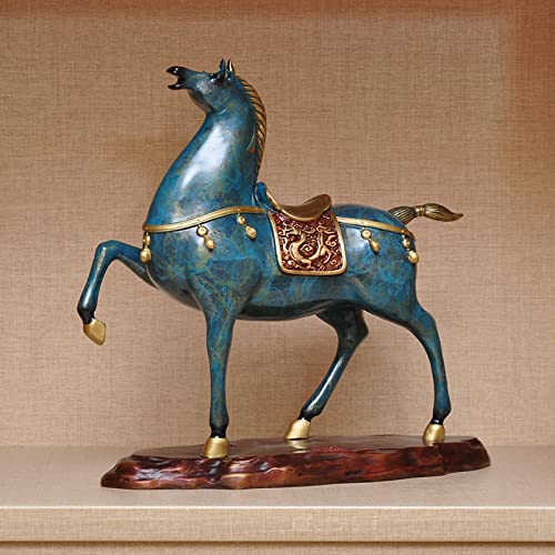 QETGISLL Sculpture Statues and All Copper Horse Decoration Living Room Copper Horse Crafts Office Horse Decoration New Opening Gift
