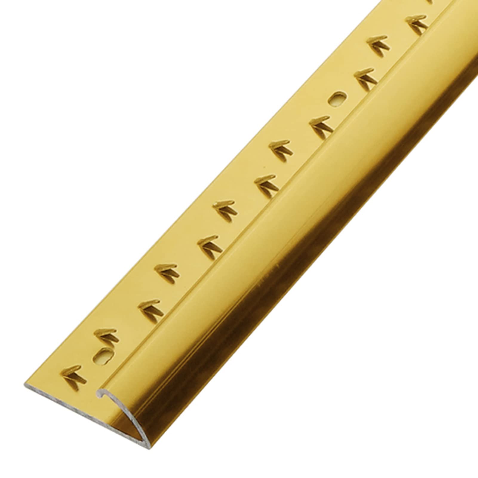 Schwellenleiste Teppichkanten-Zierstreifen, Teppich zu Fliese/Boden/Holz, Bogen-Teppich-Kantenschutzstreifen mit Schrauben, Glatte Übergänge (Color : Gold)
