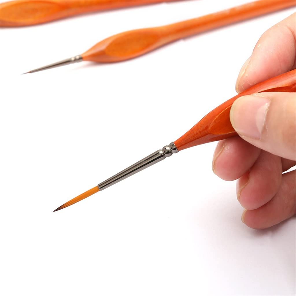 Pluma de pintura 7 piezas Pluma de línea de gancho en miniatura Juego de pinceles de pintura de acuarela fina para dibujar Gouache Pincel de pintura al óleo Suministros de arte Pluma de pincel de acei