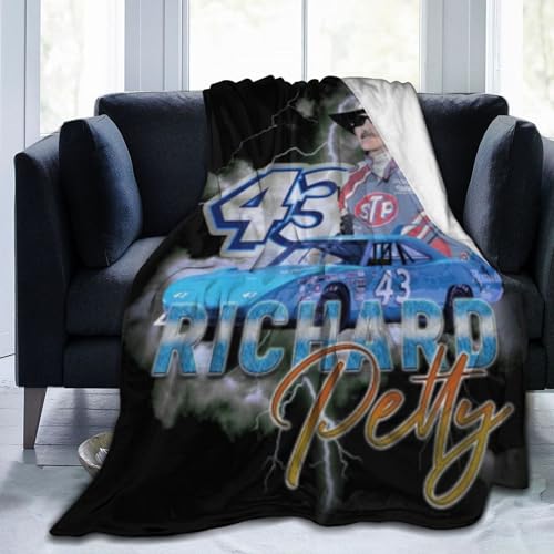 FOLOFOGO Richard-Petty-Car-43 Throw Blankets Warm Sofa Bed Blanket for Living Room All Season 40""x30"" Sofa Slanket, Black-6, LICHUN-1