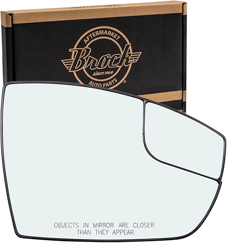 Miniatura 1 de Brock Repuesto de repuesto para espejo lateral del pasajero y base con vidrio Spotter sin detección de calor y punto ciego, compatible con Ford