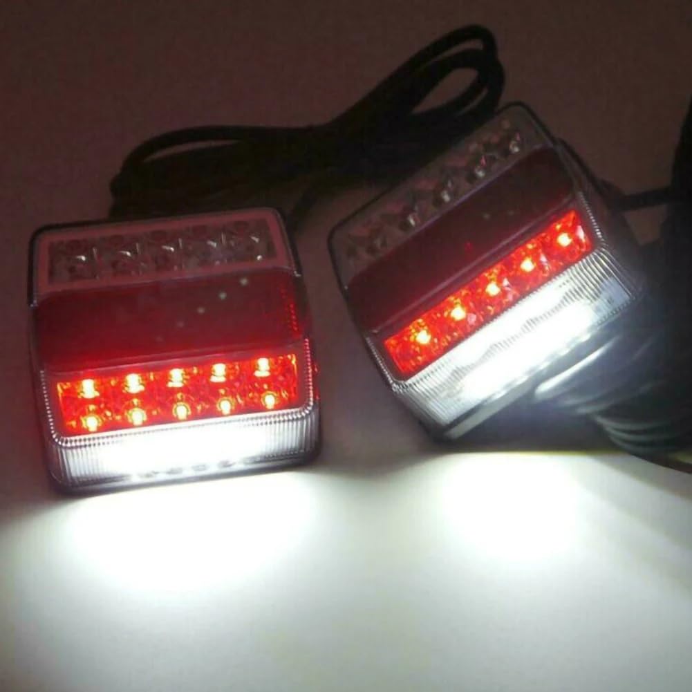 Waterproof LED Trailer Tail Lights Kit - Submersible IP68 Red Lights For Boats, Trucks, Trailers