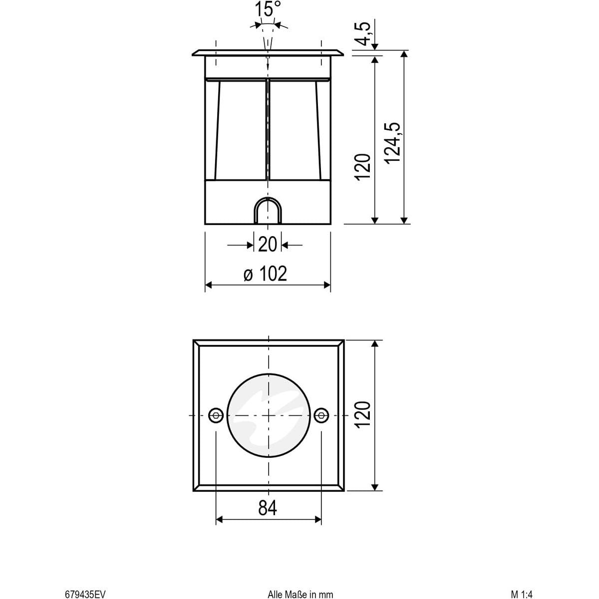 EVN 679435EV LED-Boden-Einbauleuchte GU10 Hochvolt-Halogenlampe Edelstahl