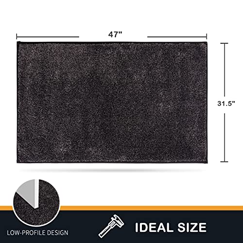 PURRUGS Dirt Trapping Door Mat 31.5" x 47", Non-Slip Machine Washable Entry Rug, Shoe Scraper, Dog Doormat, Super Absorbent Welcome Mat for Front & Back Door, Muddy Shoes & Paws, Charcoal