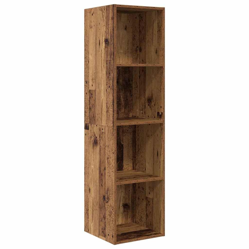 TV-Schrank Altholz Optik, 37x37x142,5 cm Holzwerkstoff, Wandmontage, schwebend, für Wohnzimmer, Schlafzimmer, Entertainment Center, Media Console