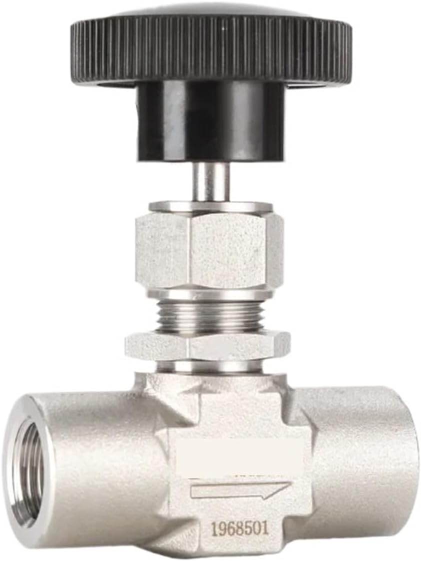 316ステンレススチール一体型ボンネットニードルバルブメスNPT高圧(6000Psi)ストレートパターン調整ステム 1個。