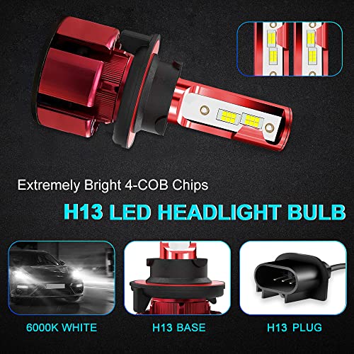 Fit For Ford F250 F350 F450 2005-2019 9008 High Beam And Low Beam Led Headlight Bulbs Combo, 9145/9140 Fog Light ,24000 Lumens Super Bright Led Headlight Conversion Kits 6000K Cool White, Pack Of 6 #TOP2