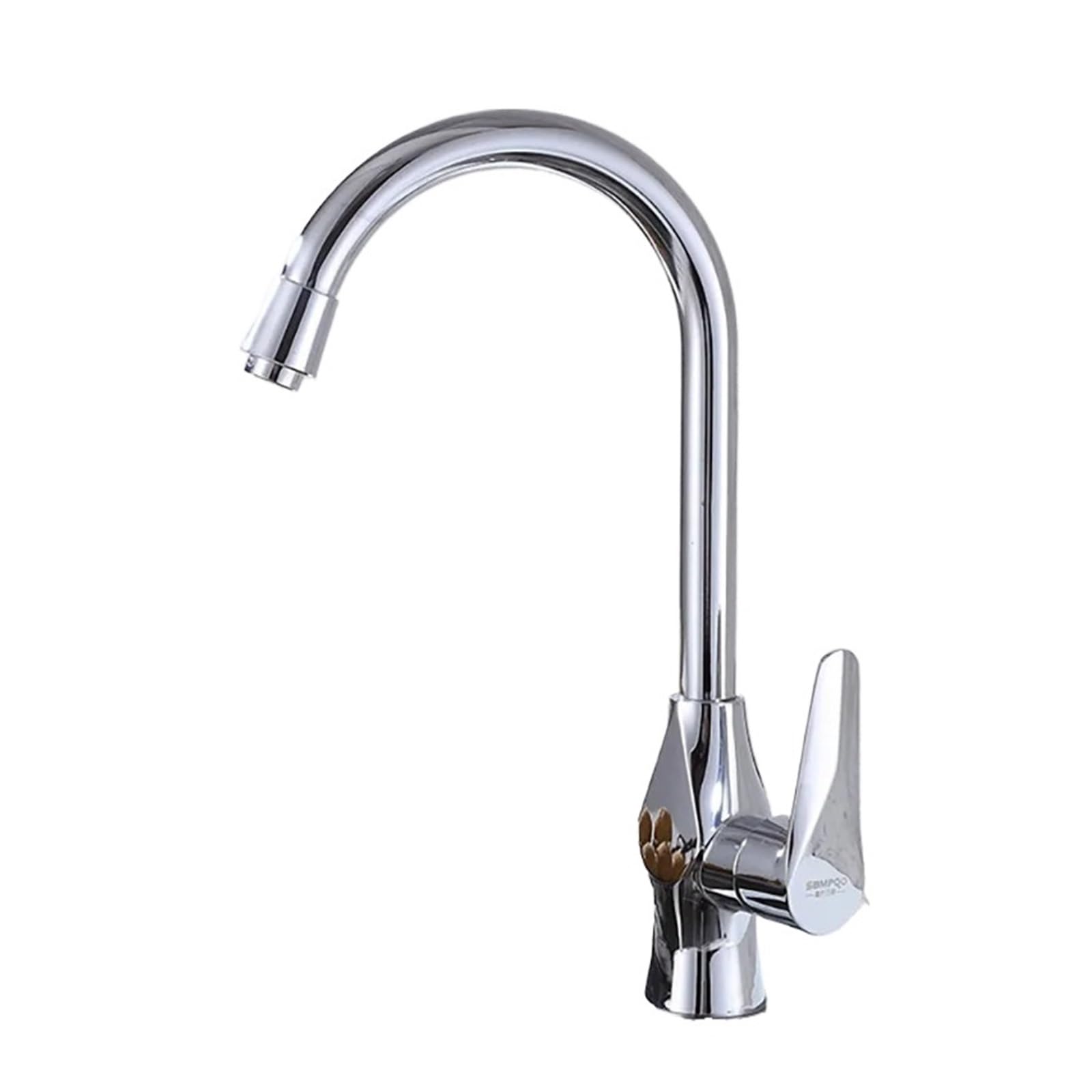 Robinet de cuisine en acier inoxydable rotatif pour évier domestique eau chaude et froide argenté