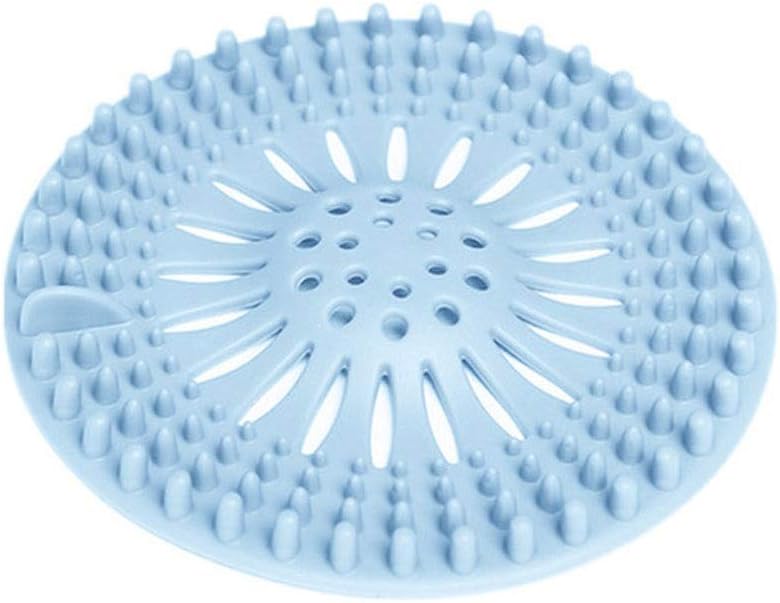 Round Silicone Drain Hair Catcher, Kitchen Sink Strainer Bathroom Shower Bath Drain Cover Hair Trap, Filter for Kitchen (F)