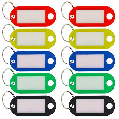 Llavero con anillo, se puede escribir, varios colores, 10 unidades Cover