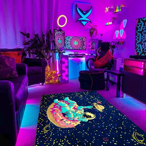 Tapete decorativo Astronauta negro fluorescente 70x47 in miniatura 2