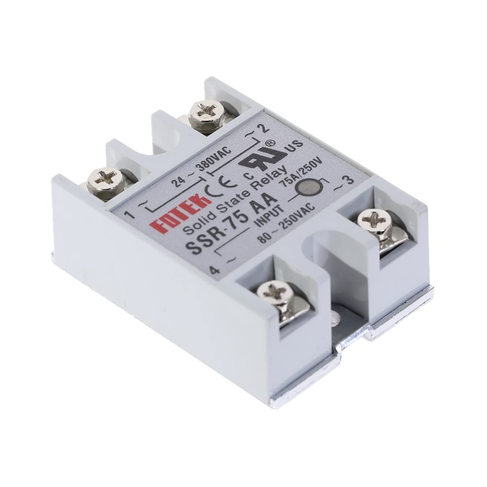 WEUSANXPL 2pcs SSR-75AA 75A Solid State Relay Module 80-250V AC Input 24-380VAC