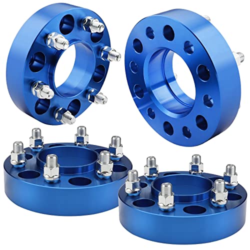 EZISOE 1.5 Inch 6x135 Wheel Spacers for 2015-2022 F150 Expedition, 6x135 Wheel Adapters 87.1mm Hubcentric with 14x1.5 Studs,Blue
